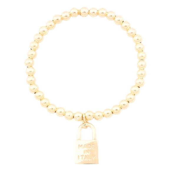 MILOR SILVER Made In Italy Sterling Silver Bead Stretch Charm Bracelet - Picture 1 of 2